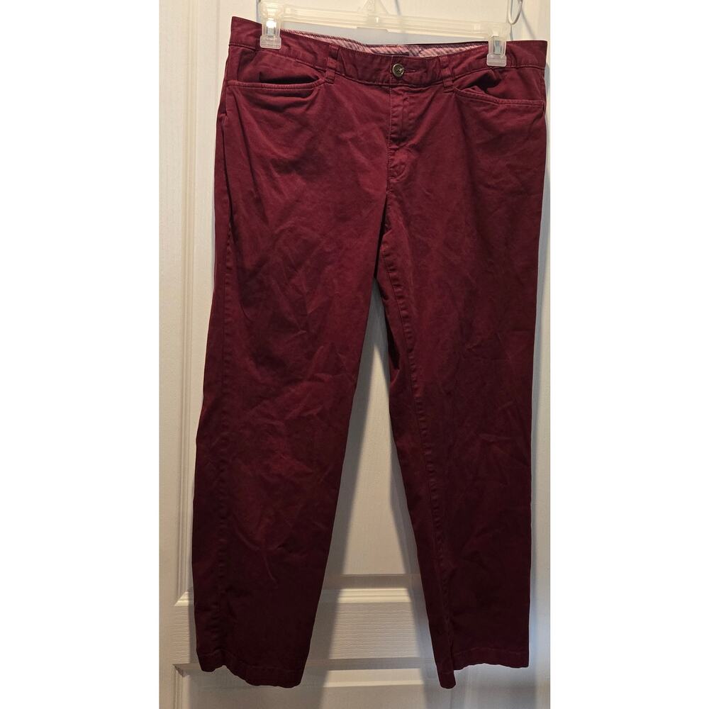 Lands' End 98% cotton Pants sz 12 Fit 1 Slim leg Cranberry
